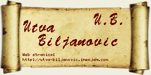 Utva Biljanović vizit kartica
